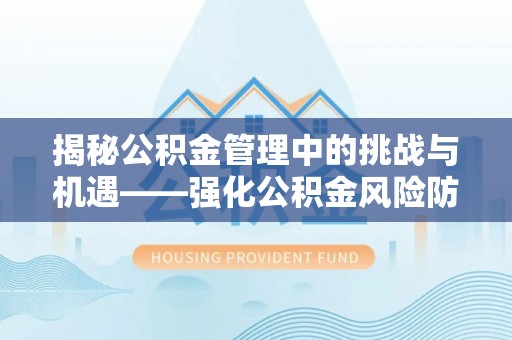 善化揭秘公积金管理中的挑战与机遇——强化公积金风险防控的多维策略