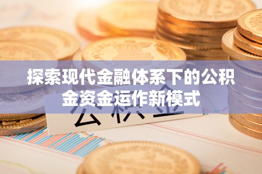 善化探索现代金融体系下的公积金资金运作新模式